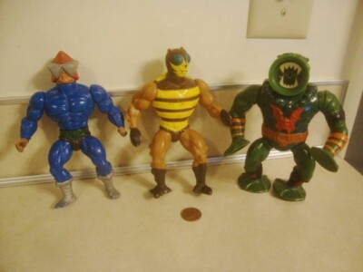 VTG 83/84 Mattel MOTU He-Man Masters of Universe MEKANECK BUZZ OFF LEECH 3 TOYS!