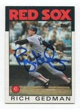 1986 Topps Rich Gedman Signed Card Baseball MLB Autographed AUTO #375