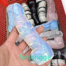 5.8" Opalite Male Penis Quartz Crystal Skull Massager Reiki Gem 1pcs