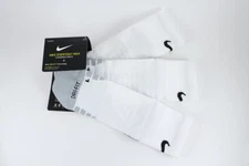 NIKE DRI-FIT MAX CUSHION QUARTER SOCKS 3-PAIR WHITE L-R MARKED MENS SHOE SZ 6-15