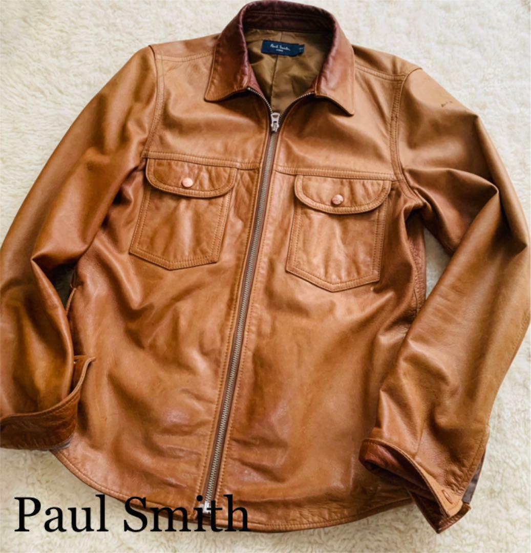 美品】Paul Smith cow leather jacket - ジャケット・アウター 美品】Paul Smith cow leather jacket - ジャケット・アウター