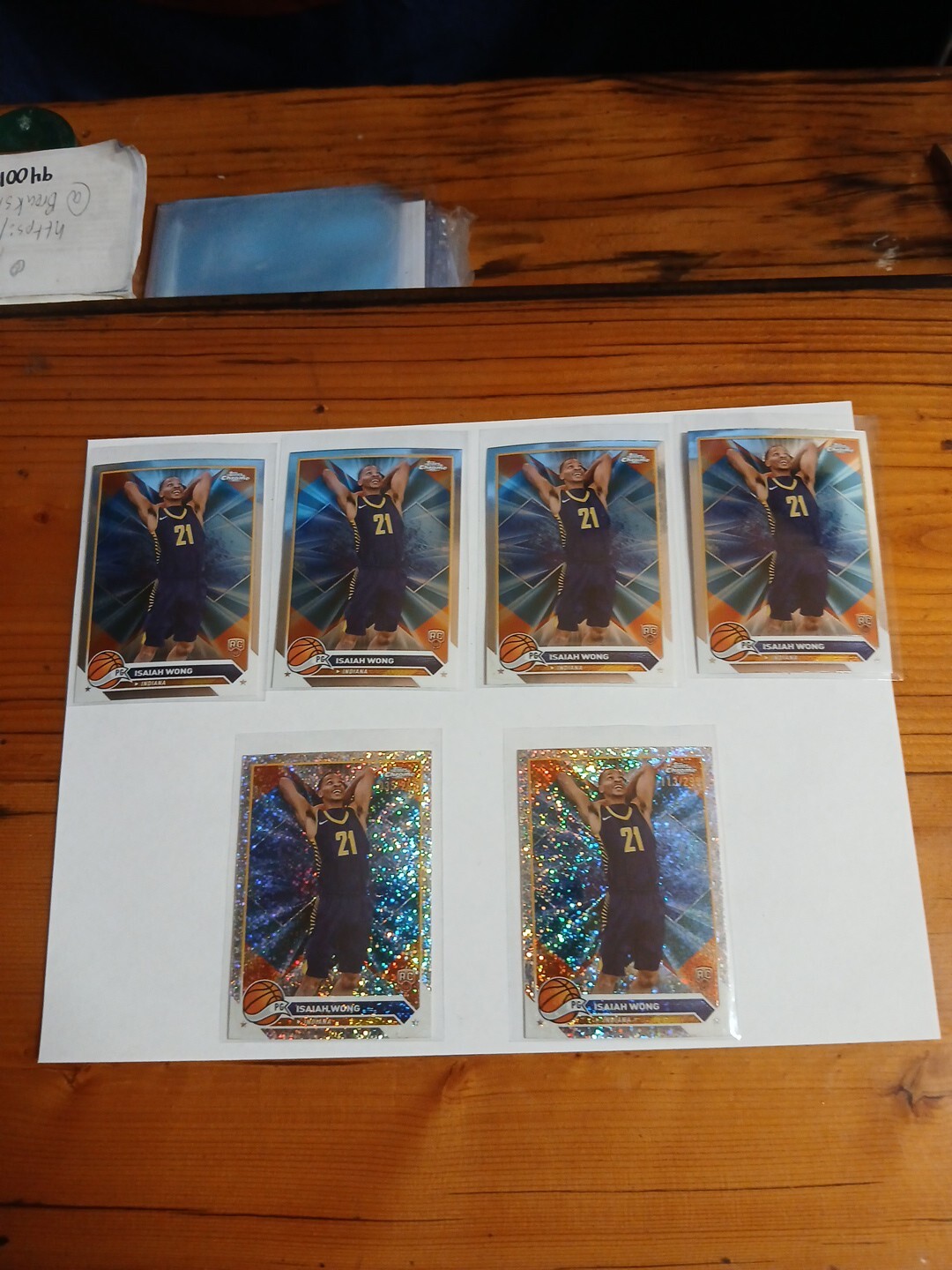 Isaiah Wong RC Lot (6). 2024 Topps Chrome.(2) Speckled Refractors /299, (4)...