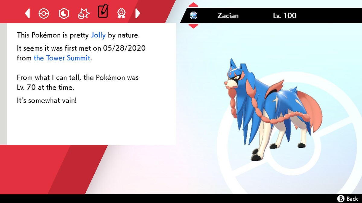 Pokemon Sword/Shield 6IV ZACIAN w/ RUSTED SWORD (Jolly Nature