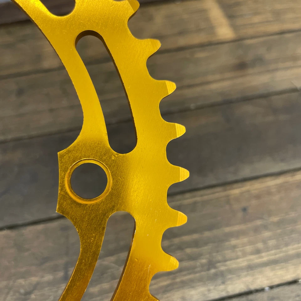 Corrente BMX Old School 45t ouro NOS 45 dentes 130 BCD vintage Shimano Takagi - Imagem 4 de 4