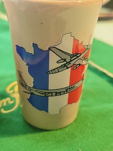 2 Mini Stoneware Shot Glasses,air National Guard Nato Air Base. - Picture 4 of 9