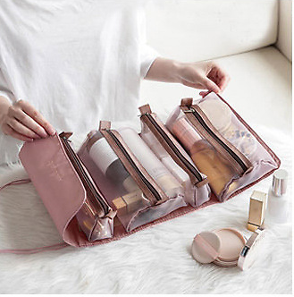 Women Detachable Zipper Mesh Cosmetic Makeup Bag Organizer Pouch Pencil Case UK