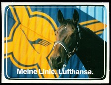 Werbe Aufkleber - Lufthansa Airline - Pferd - 12x9cm - Vintage 80er 90er