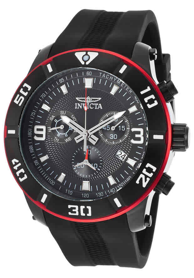 Мужские часы Invicta Pro Diver с хронографом и черным циферблатом 19825