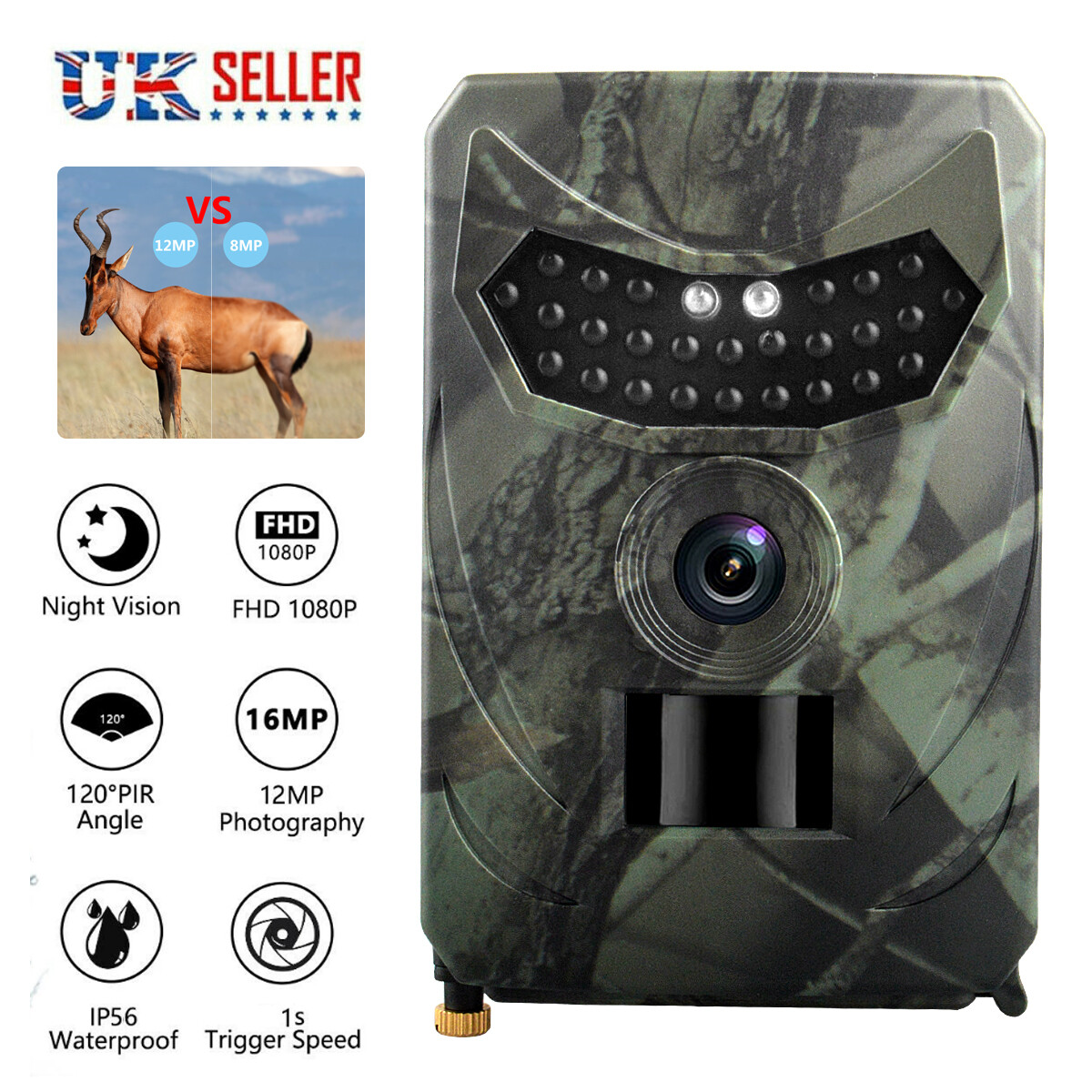 12MP HD 1080P Hunting Trail Camera Nature Wildlife Scouting