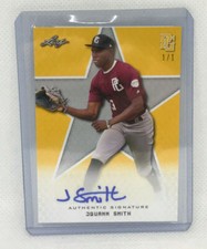 2020 Jquann Smith Leaf Perfect Game Auto Blank Back Yellow 1/1 Polk State