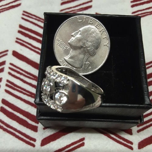 Size 7 Lustro Sterling Fancy Band Ring Made With Zirconia From Swarovski (426) - Picture 3 of 10