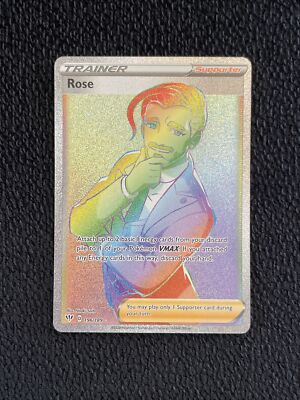 Rose Full Art Rainbow Rare 196/189 Pokémon Darkness Ablaze NM