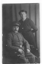 Lovely Couple Military - Berlin VTG Postcard ME7.