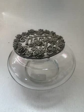 Vintage Potpourri Bowl Jar Trinket Bowl Rose Flowers