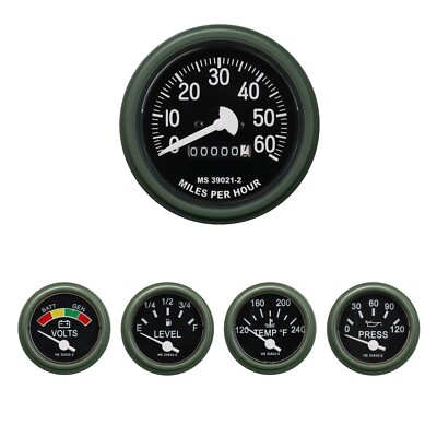 #ad Humvee Green 5 Gauge Set Military Equipment Replacement M998 M1123 M1045 Truck $190.47