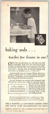 1931 ARM & HAMMER & Cow Brand Baking Soda Teeth Whiten A Child Vintage Print Ad
