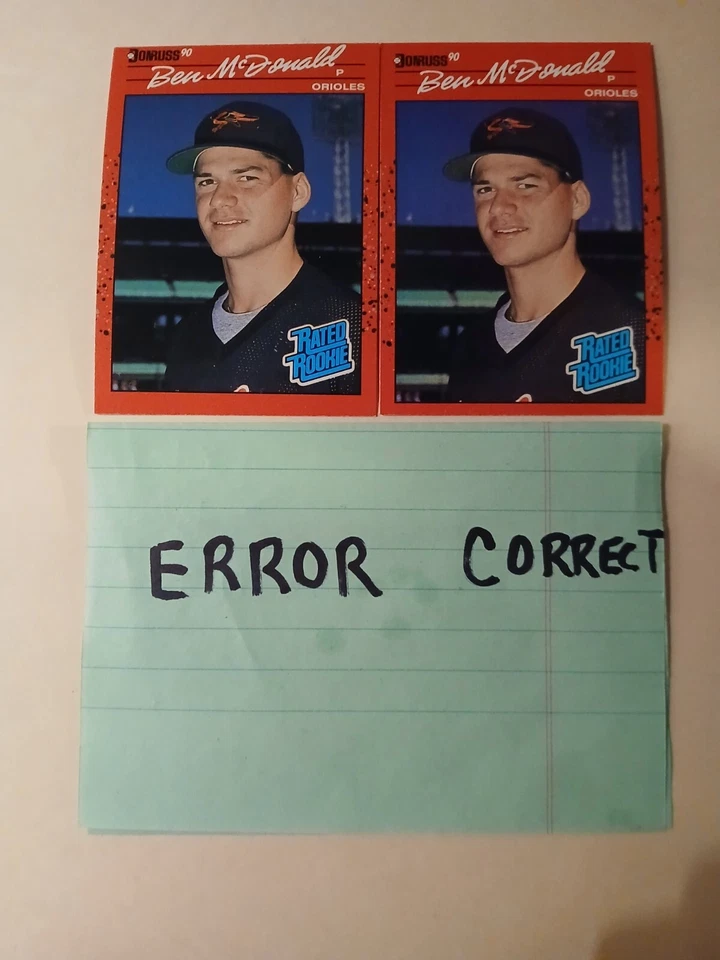 1990 Donruss Ben McDonald 32 RARE Double ERROR ( 🔥RARE 🔥 ) - Image 2 of 4
