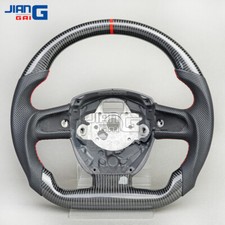 Carbon Fiber Perforated Flat Steering Wheel For Audi 2004-2012 A4 2008-2020 A5