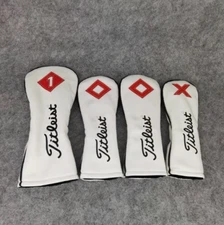 NEW Titleist Golf Headcover Set 4pc 1 3 5 UT Fairway Utility Cover F/S White/Red