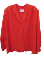 Women's Plus size 18W Pendleton Blouse Poly Red Made in USA
