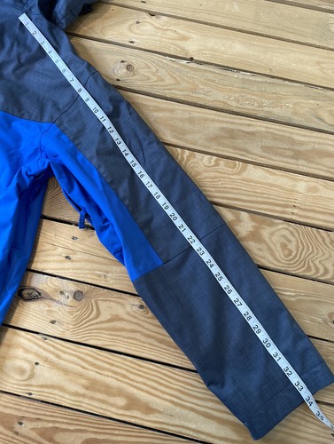 ride snowboards men’s full zip hooded Ski Snowboard Coat size L black blue HG - Picture 10 of 11