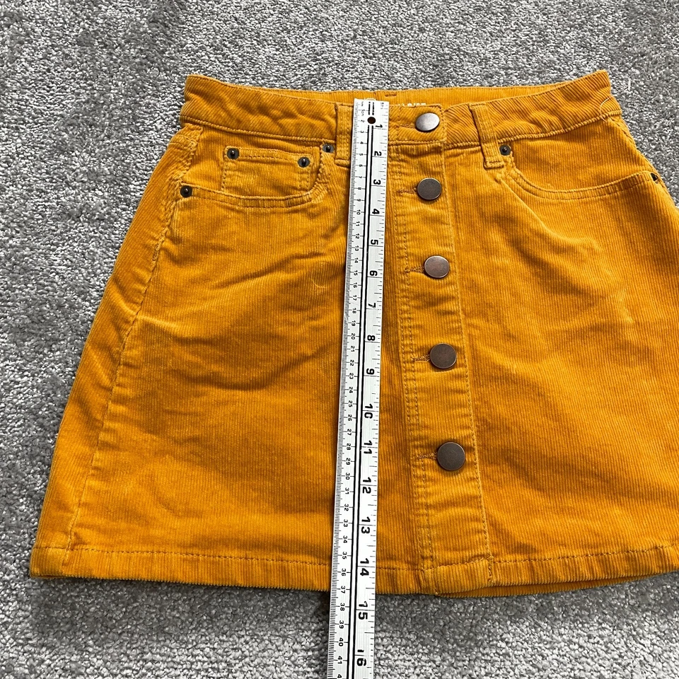 Без границ мини юбка подростков 9 желтый короткие карманы вельвет на пуговицах - Изображение 2 из 4