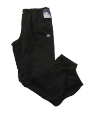 New Mens Champion Lightweight Cotton Jersey Pants Black Closed Bottom  Large