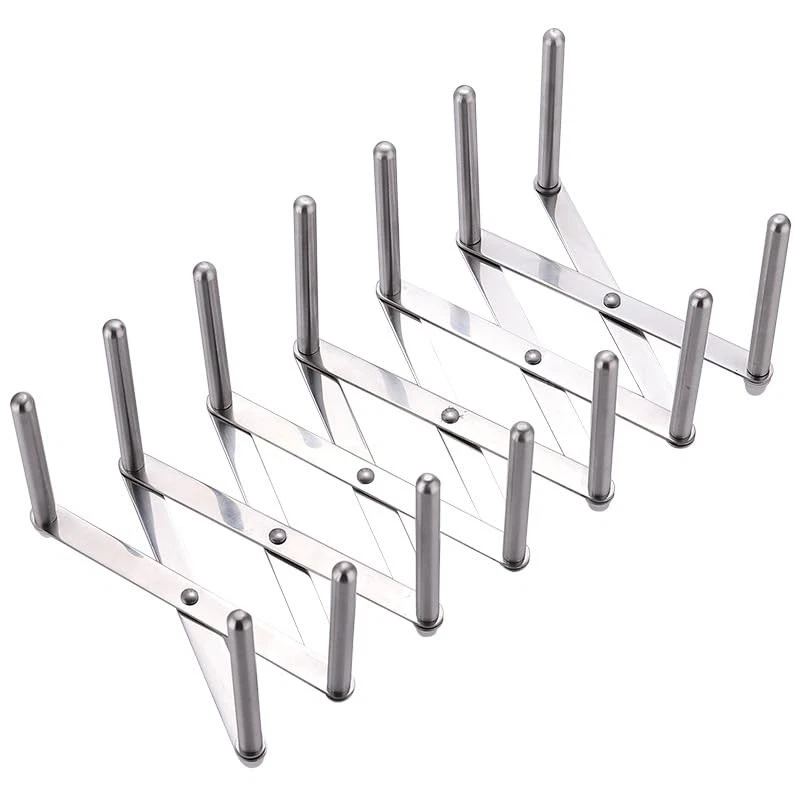 Dish and Lid Drying Storage, Stainless Steel, 6 Adjustable Compartments for K...