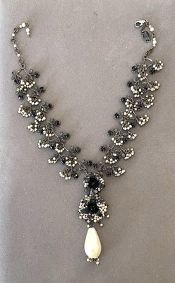 Erickson Beamon Black Crystal and Pearl Necklace