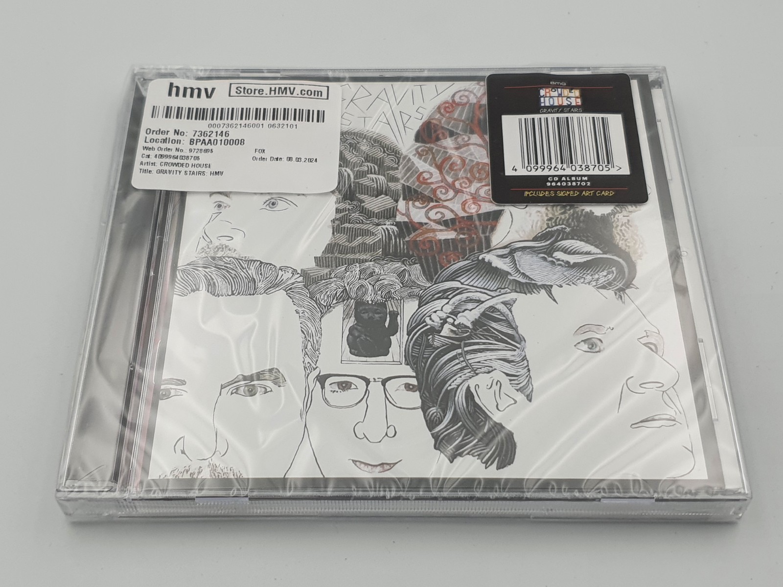 New & Sealed Crowded House - Gravity Stairs Cd Album Included Signed Art Card