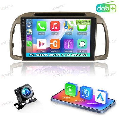 Für NISSAN MICRA III K12 2002-09 Autoradio Android 15 Carplay Navi KAM 1+32G DAB