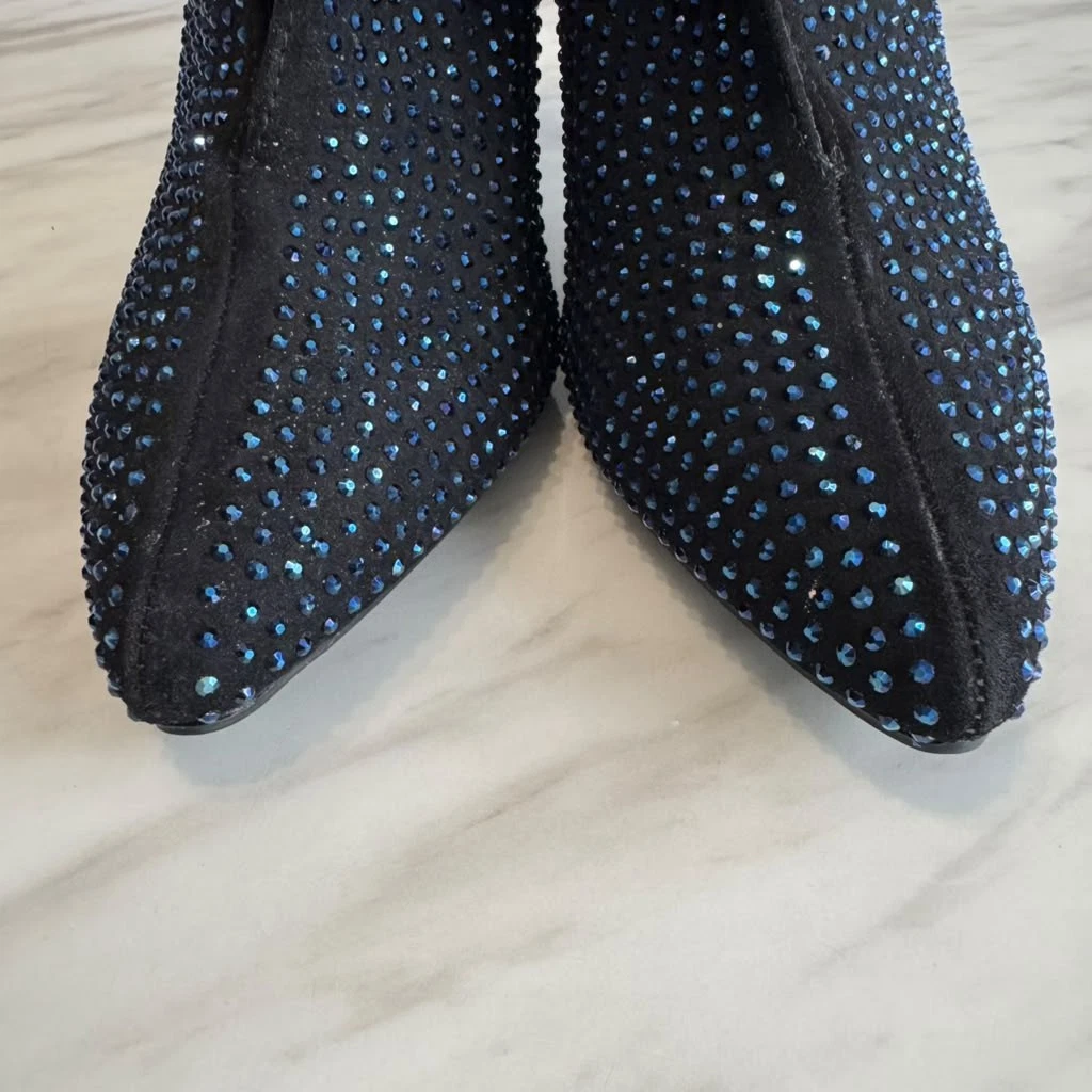 Bota de moda elegante adornada con tacón de aguja con estrás Anne Michelle PLEDGE 7,5