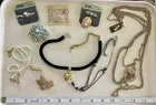 VINTAGE 1928 Costume Jewelry LOT Velvet Choker, Cameo Brooch, mosaic, Necklaces