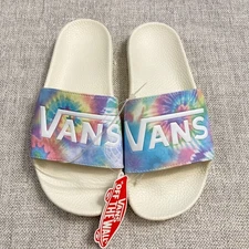 Vans Womens Soothing Sea Tie Dye Slides in White