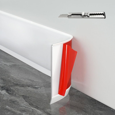 Baseboard Trim,4 Inch(W) X 20 Feet(L) Flexible Baseboard Molding Trim,Self Adhes