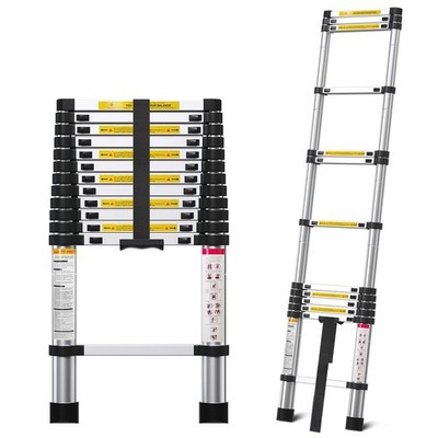 MGENLONG 12.5FT Telescoping Ladder- Multi-Purpose Aluminum Extension Ladder A...