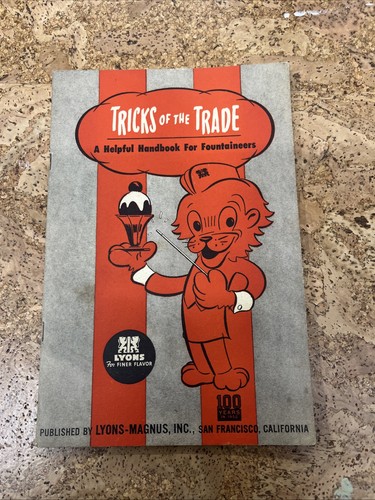 Vintage Ice Cream - Lyons Fountaineers "Tricks Of The Trade" Handbook 1953