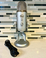 Blue Yeti USB Freestanding Microphone Silver w/ Stand, Mute, Headphone Jack