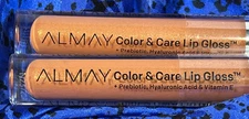 2 new sealed Almay 300 "Glitters Gold" Hydrating Color Lip Gloss Prebiotic .1oz