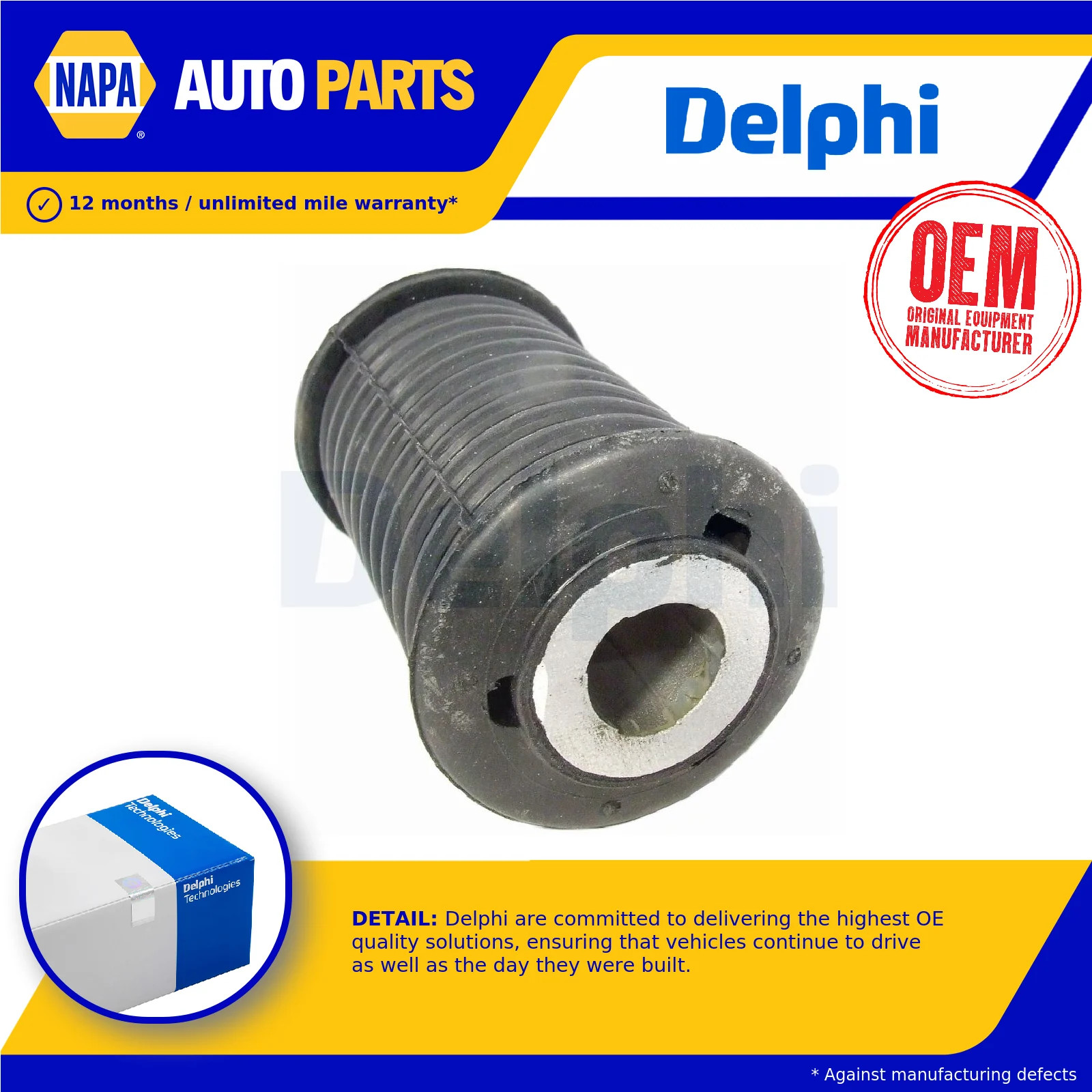 Leaf Spring Bush fits NISSAN INTERSTAR 2.5D Rear 2002 on Suspension Delphi New