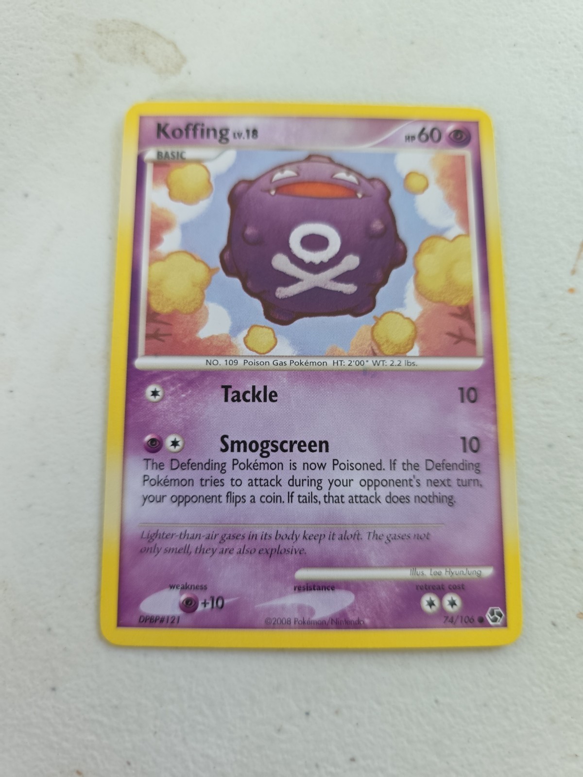Koffing - 74/106 - Common English Pokemon Great Encounters MP