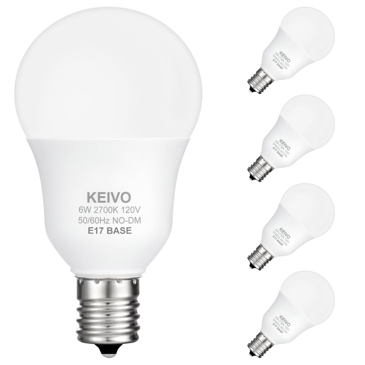 E17 Intermediate Base LED Light Bulbs, 6W(60 Watt Equivalent), Warm White 270...