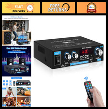 HiFi Bluetooth 5.0 Mini Home Audio Amplifier 2.0 Channel 200W Power Amp USB AUX