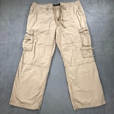 Vintage Old Navy Military Cargo Pants Men XL Drawstring Wide Leg Baggy Loose Y2K