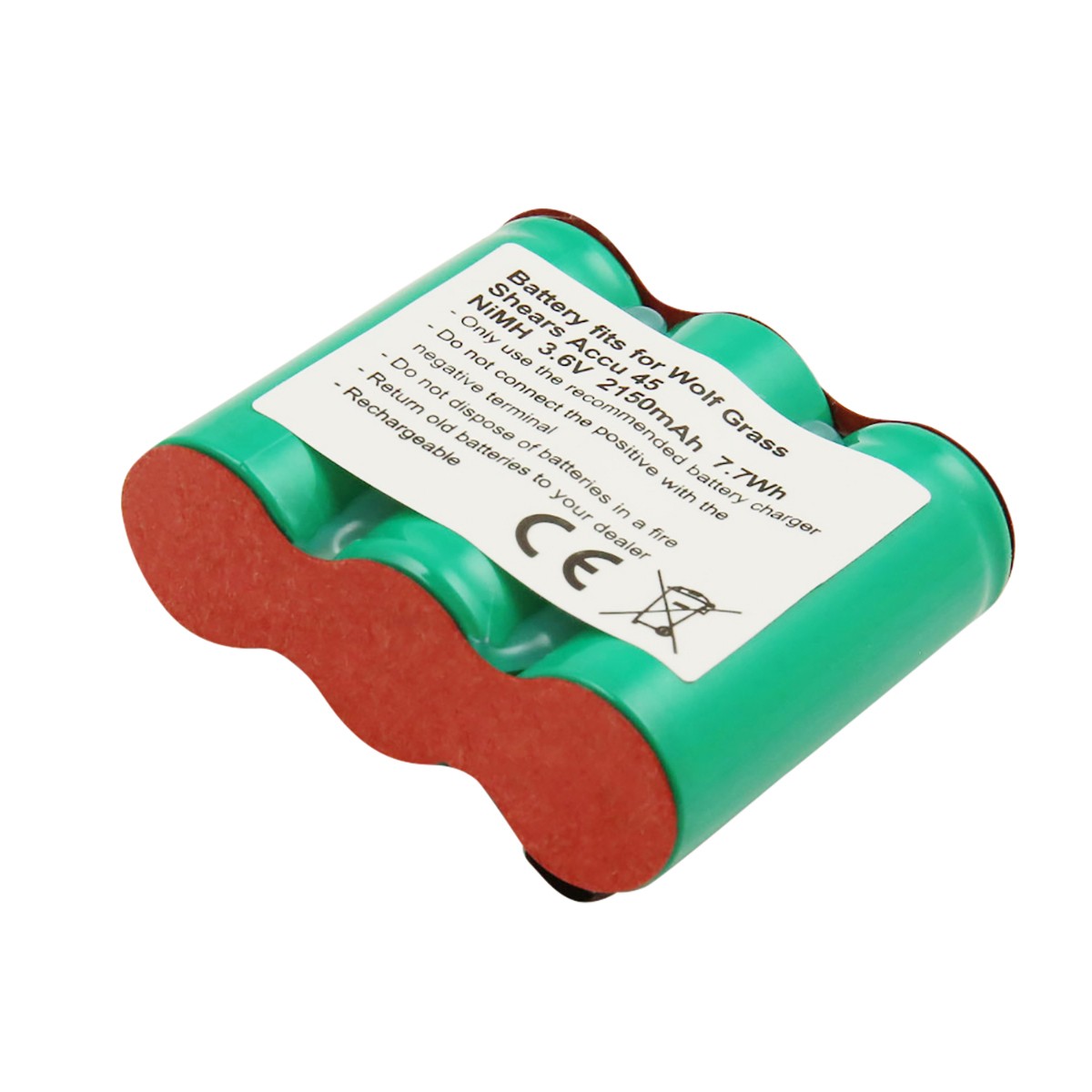 Batterie pour Cisailles Wolf Accu 45 3.6V Accu de Remplacement Vert NiMH