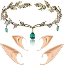 Adjustable Fairy Headpiece with Elf Ears  Crown, Cosplay Hair Accessories for W