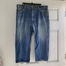 Vintage Levi's 505 Made In USA Orange Tab Denim Jeans 39x22