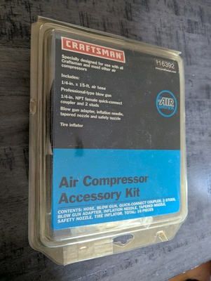 #ad Sears Craftsman Air Compressor Accessory Kit 15 Foot 1 4” Hose 9 16392 Car Tire $49.99