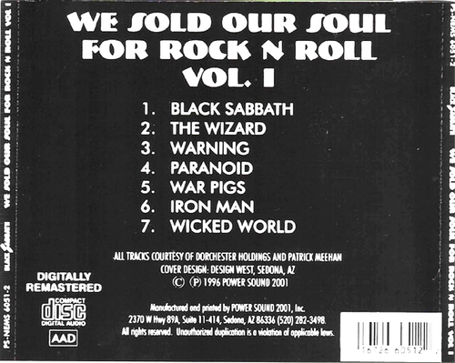 Black Sabbath We sold Our Soul For Rock n Roll Vol 1 CD V Good Few Tiny Scratch - Picture 2 of 3