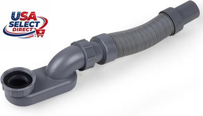 Flexible Freestanding Tub Drain Kit with Low Profile P Trap